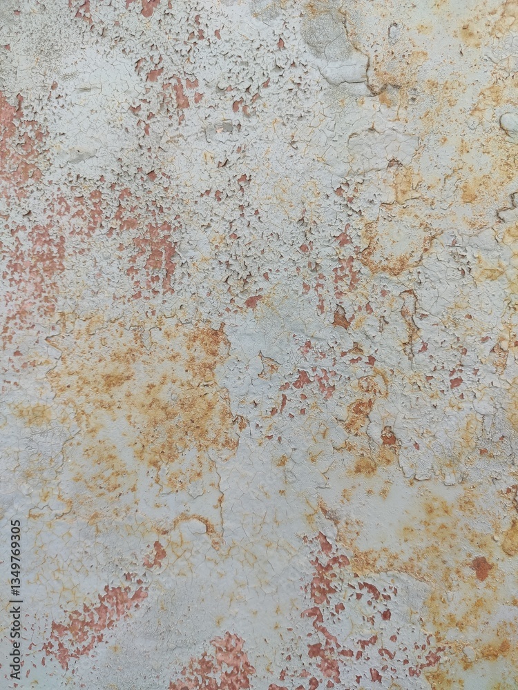 Fototapeta premium Rust-stained white panel texture for grunge backgrounds and industrial design