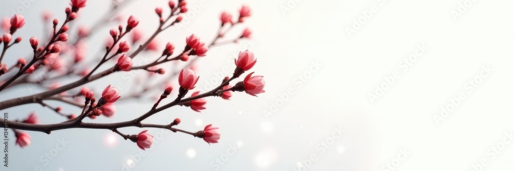 Dark brown branches on white background with subtle light, nature, shadow Dark brown branches on white background with subtle light, nature, shadow