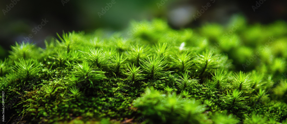 Lush green moss covering forest floor, creating vibrant natural landscape. delicate textures and shades of green evoke sense of tranquility and connection to nature Lush green moss covering forest floor, creating vibrant natural landscape. delicate textures and shades of green evoke sense of tranquility and connection to nature