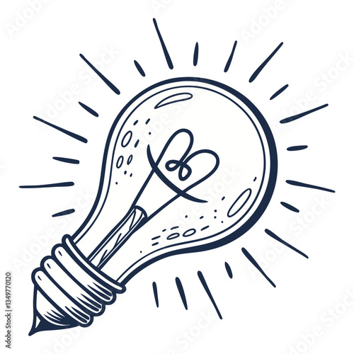  A conceptual illustration depicts an individual reaching towards a radiant light bulb, symbolizing a moment of inspiration and creativity.	