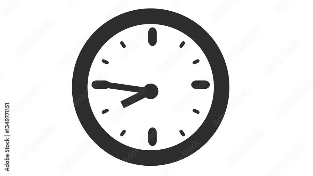 Isolated simple clock icon animation. Time management and schedule reminder symbol. Alpha channel. Seamles looping. Isolated simple clock icon animation. Time management and schedule reminder symbol. Alpha channel. Seamles looping.