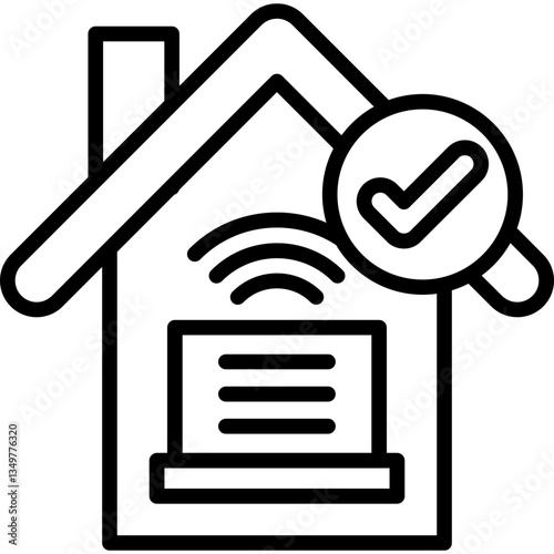 Remote Working Icon Vector Element