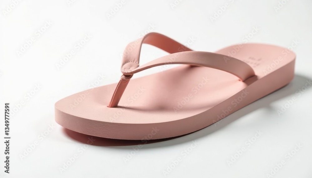 Close-up of a single flip-flop sandal isolated on white backdrop , rubber, accessory Close-up of a single flip-flop sandal isolated on white backdrop , rubber, accessory