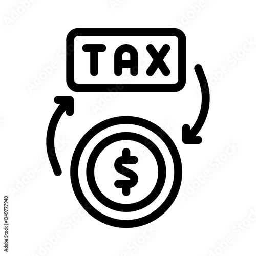 tax refund line icon