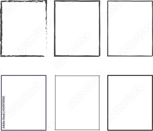 Brush grunge frame  effect vector set 
