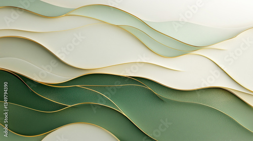 Elegant Ocean Blue Background with Gold Lines & Geometric Minimalist Design
