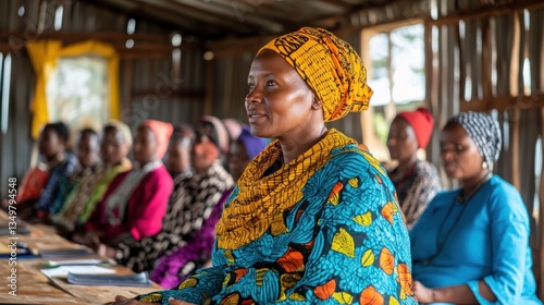 Rural African women in training session, listening attentively