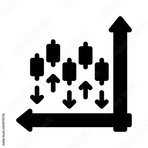 market volatility glyph icon