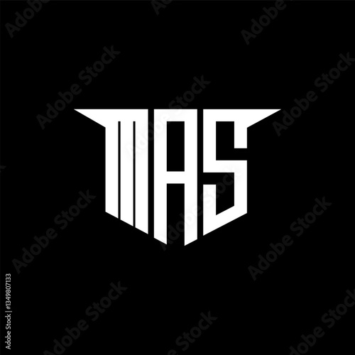 MAS letter logo design with white background in illustrator, vector logo modern alphabet font overlap style, calligraphy designs for logo, Poster, Invitation, etc.