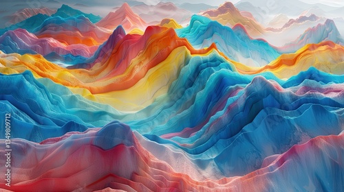 Colorful Abstract Mountain Range