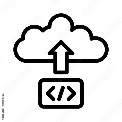 cloud deployment line icon