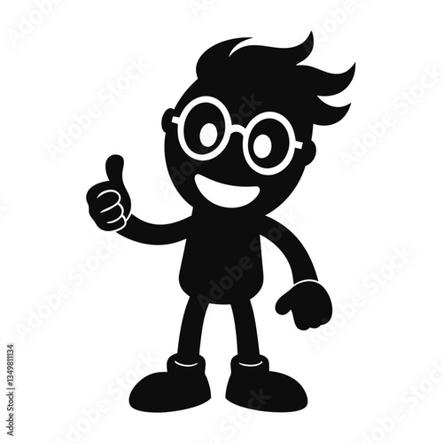 judge points his finger white background on vector silhouette