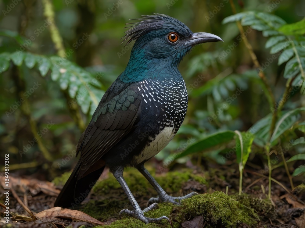 Fototapeta premium Banded Ground-Cuckoo (Neomorphus radiolosus) – A secretive bird of Ecuador and Colombia’s rainforests.