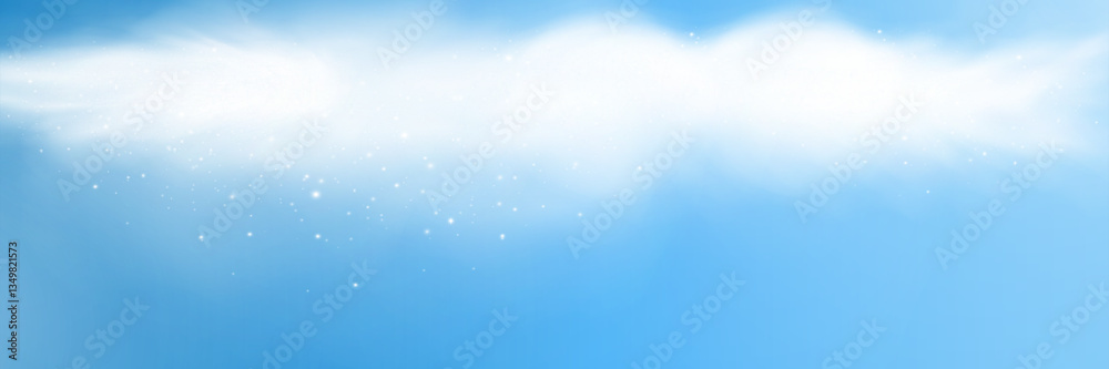 Realistic fluffy cloud set with soft transparency, glowing particles, and airy texture on a blue sky background for overlays and designs. Realistic fluffy cloud set with soft transparency, glowing particles, and airy texture on a blue sky background for overlays and designs.