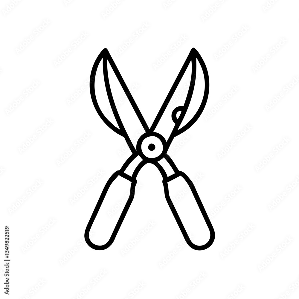 pruning shears icon in minimalistic style on white background pruning shears icon in minimalistic style on white background