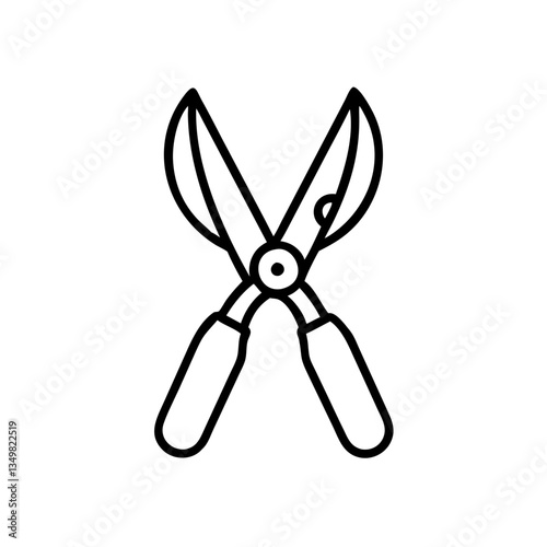 pruning shears icon in minimalistic style on white background  