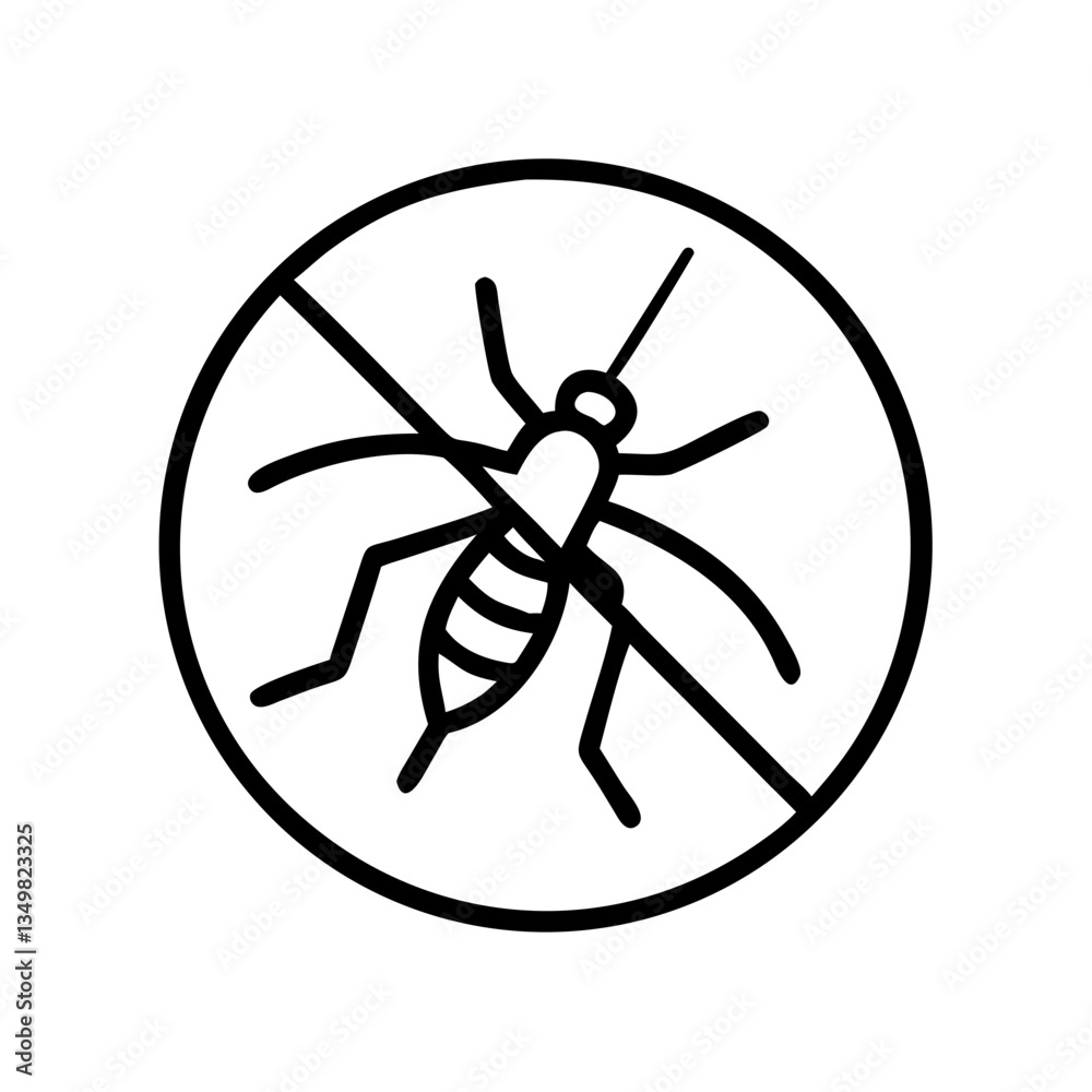 No Mosquito Symbol with Circle and Slash Design No Mosquito Symbol with Circle and Slash Design