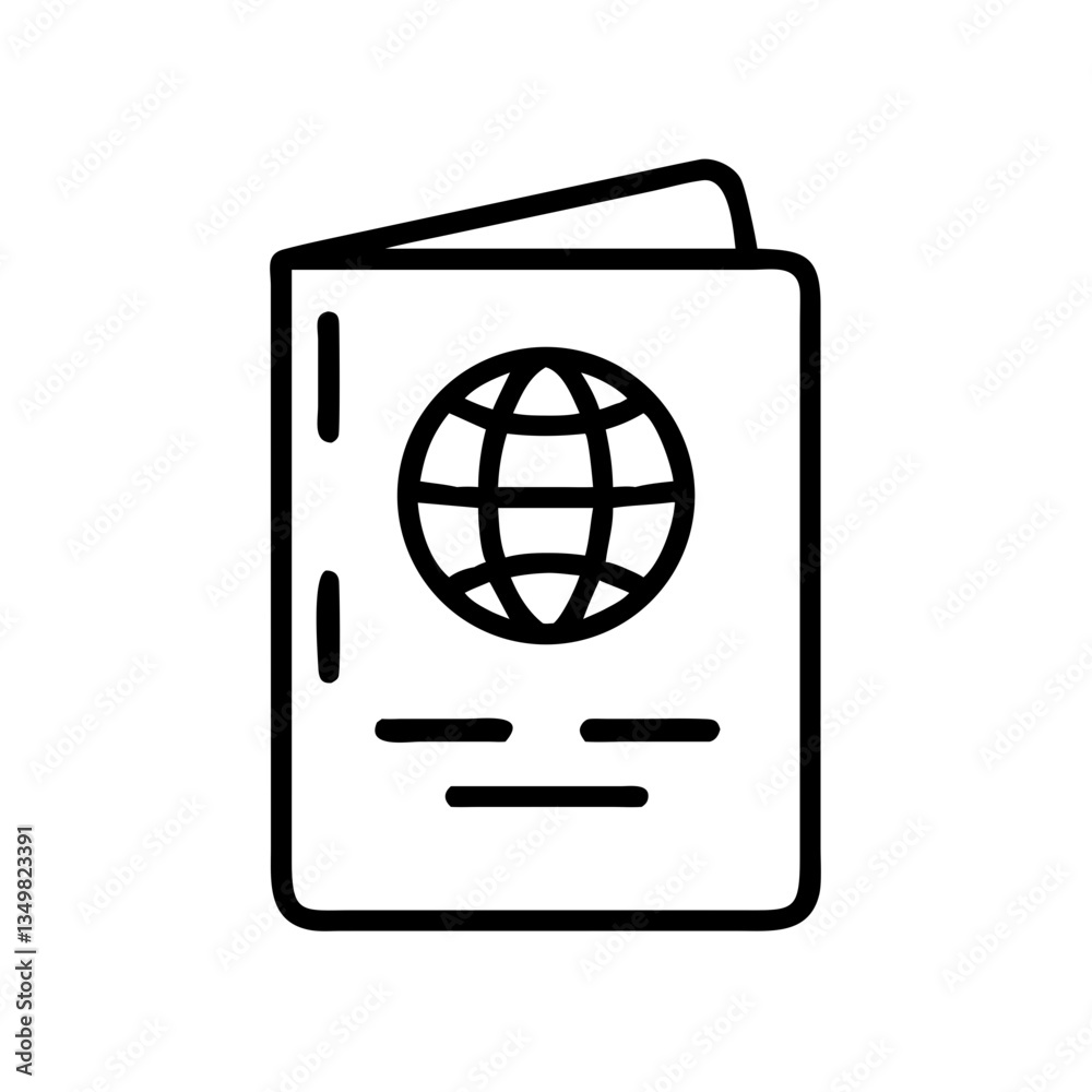 Passport with Globe Icon Representing Travel and Adventure Passport with Globe Icon Representing Travel and Adventure