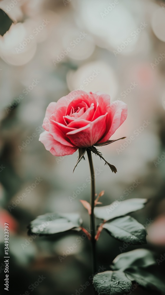 Obraz premium Beautiful Pink Roses Blooming in a Serene Garden During Daylight Hours