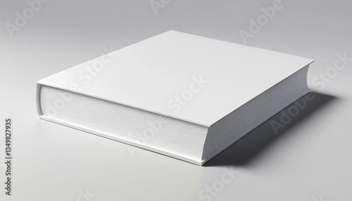Clipart 3D de livre blanc fermé, mockup isolé sur fond blanc. Simple épuré lecture.
