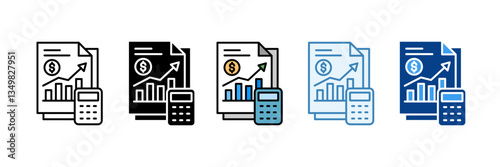 Accounting  Icon Set Multiple Style Collection