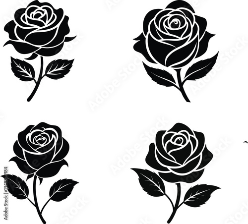Wallpaper Mural set of roses vector Torontodigital.ca