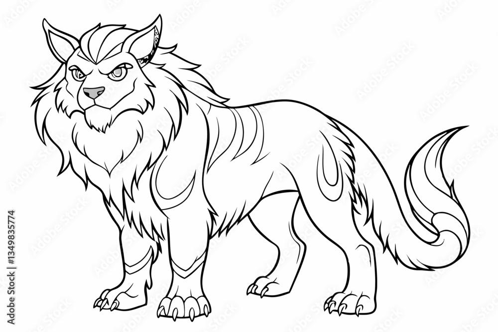 Fototapeta premium coloring page line art black sihouette vector