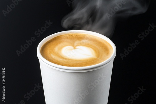 Steaming latte art in a disposable cup
