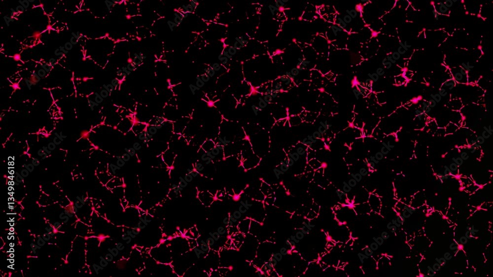 Small red technology particle backgrounds, textures Futuristic shiny particles spins around the center gradually occupying the entire screen space. Swirling stream of shimmering glitter, toxic effect