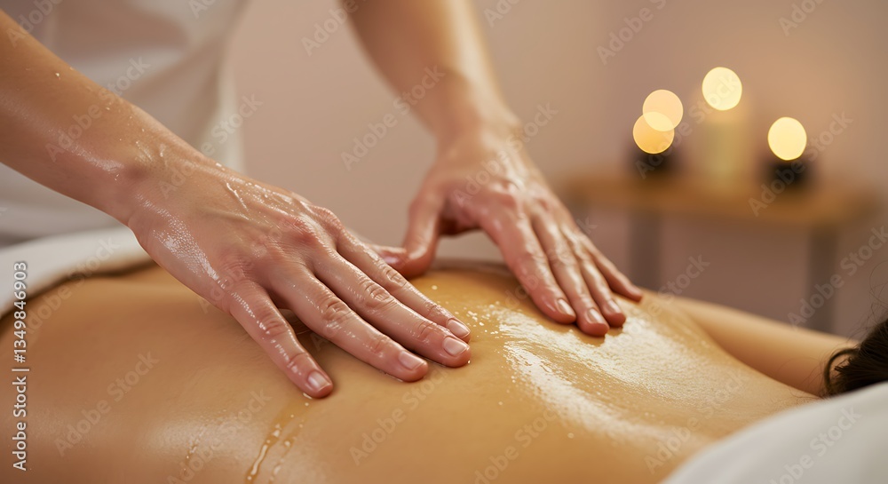 Naklejka premium woman receiving a back massage treatment