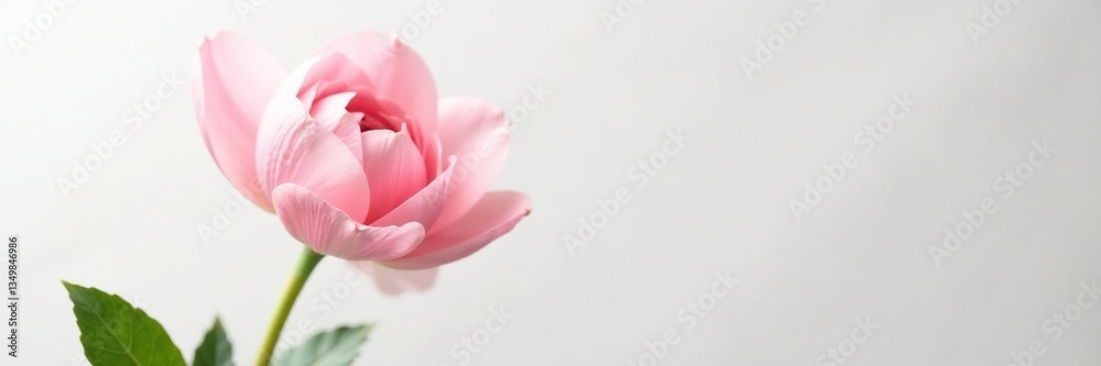 Fototapeta premium Delicate flower with soft petals on a white background, nature, floral, flowers