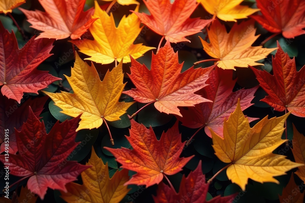 Nature's repeating leaf design in autumn tones , illustration, brown, cycle Nature's repeating leaf design in autumn tones , illustration, brown, cycle