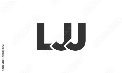 LJJ logo design template with strong and modern bold text. Initial based vector logotype featuring simple and minimal typography. Trendy company identity.
