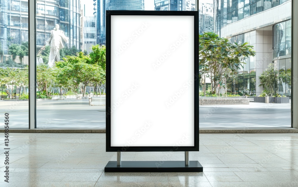 High-resolution blank billboard mockup with metal framework, suitable for product advertising, real estate promotions, and creative marketing projects