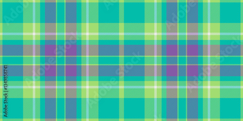Vibrant green, purple, and grey plaid pattern. Perfect for textile design, fashion, websites, or backgrounds. This cheerful, modern texture evokes feelings of freshness and energy.