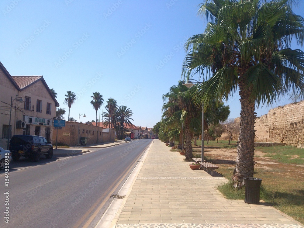 Fototapeta premium A street in the city of Famagusta, Cyprus