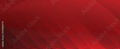 Red diagonal geometric shape with halftone. Modern fiber textured. Suit for booklet, brochure, banner, poster, website, flyer, cover, corporate, backdrop. Vector illustration