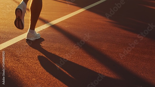 A person is running on a tennis court