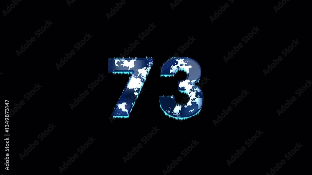 Frozen Number 73. Ice Number. Frozen Number with Alpha Channel. Transparent Background Frozen Number 73. Ice Number. Frozen Number with Alpha Channel. Transparent Background