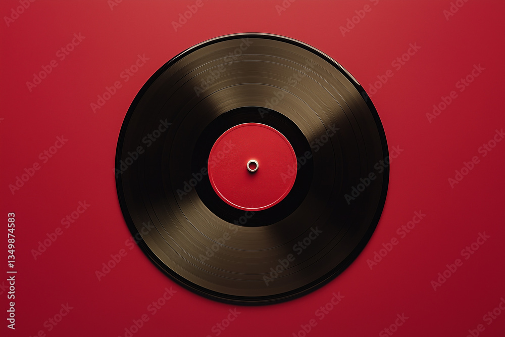 Obraz premium Vintage vinyl record isolated on a burgundy background
