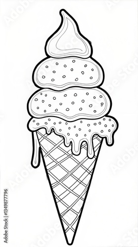 Coloring Book: Delicious Ice Cream Awaits You!