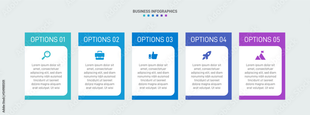 Horizontal progress bar featuring 5 arrow-shaped elements, symbolizing the five stages of business strategy and progression. Clean timeline infographic design template. Vector for presentation Horizontal progress bar featuring 5 arrow-shaped elements, symbolizing the five stages of business strategy and progression. Clean timeline infographic design template. Vector for presentation