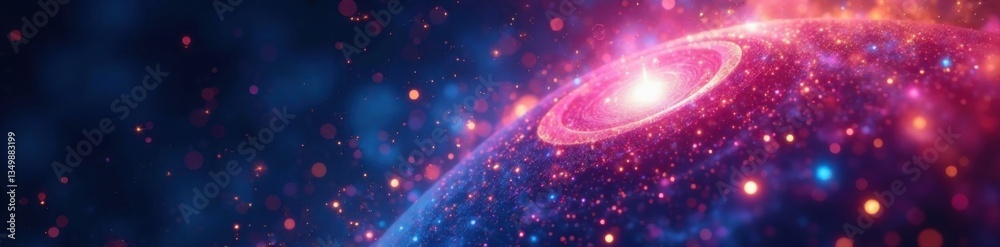 Obraz premium Cosmic energy field with particle mesh background, cosmic, field, mesh