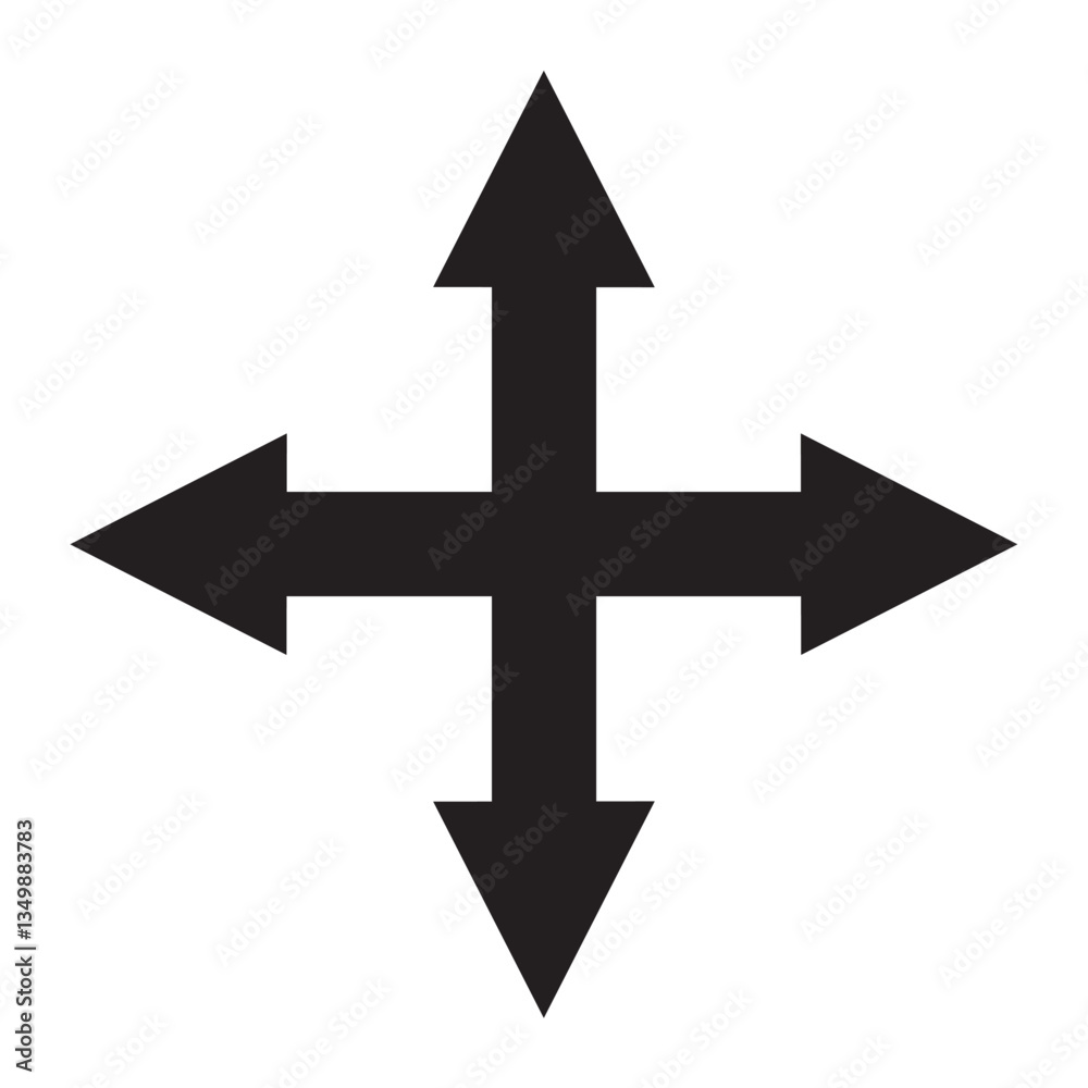 FLECHE DE DIRECTION MULTIDIRECTIONNELLE 1 - ILLUSTRATION VECTORIELLE