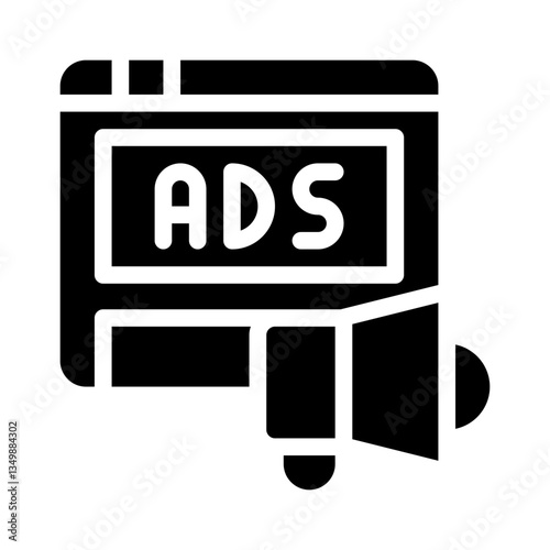 digital advertising glyph icon