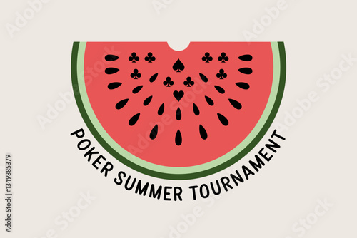 Playful Watermelon Design for the Poker Summer Tournament Featuring Bold Colors