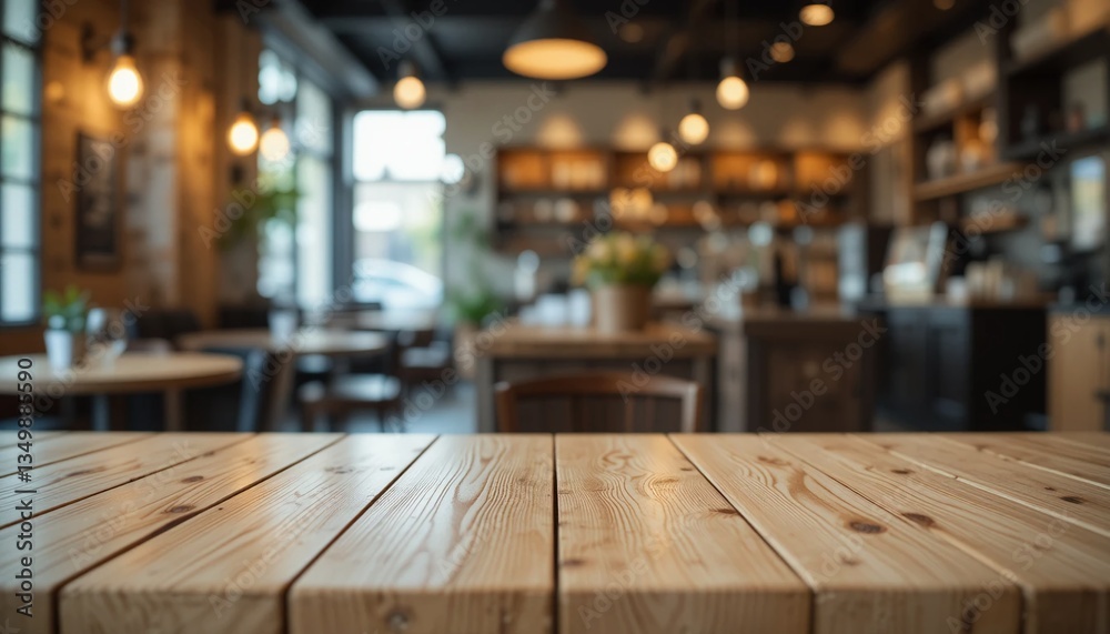 wood table top with blurred in coffee shop background wood table top with blurred in coffee shop background