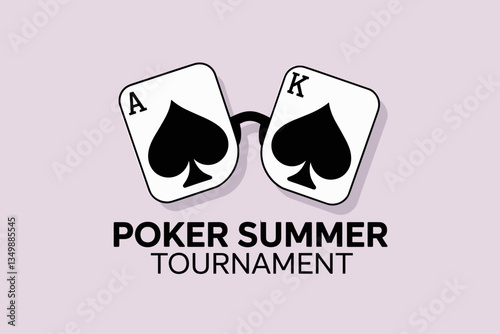 Stylized Poker Tournament Logo Featuring Ace and King of Spades Playing Cards
