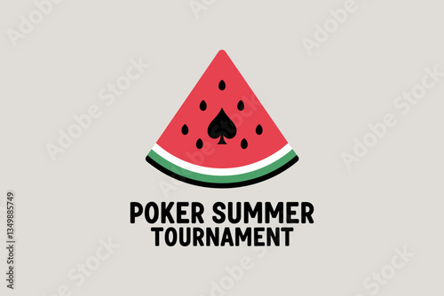 Fun and Playful Logo Design for Poker Summer Tournament Featuring Watermelon Slice