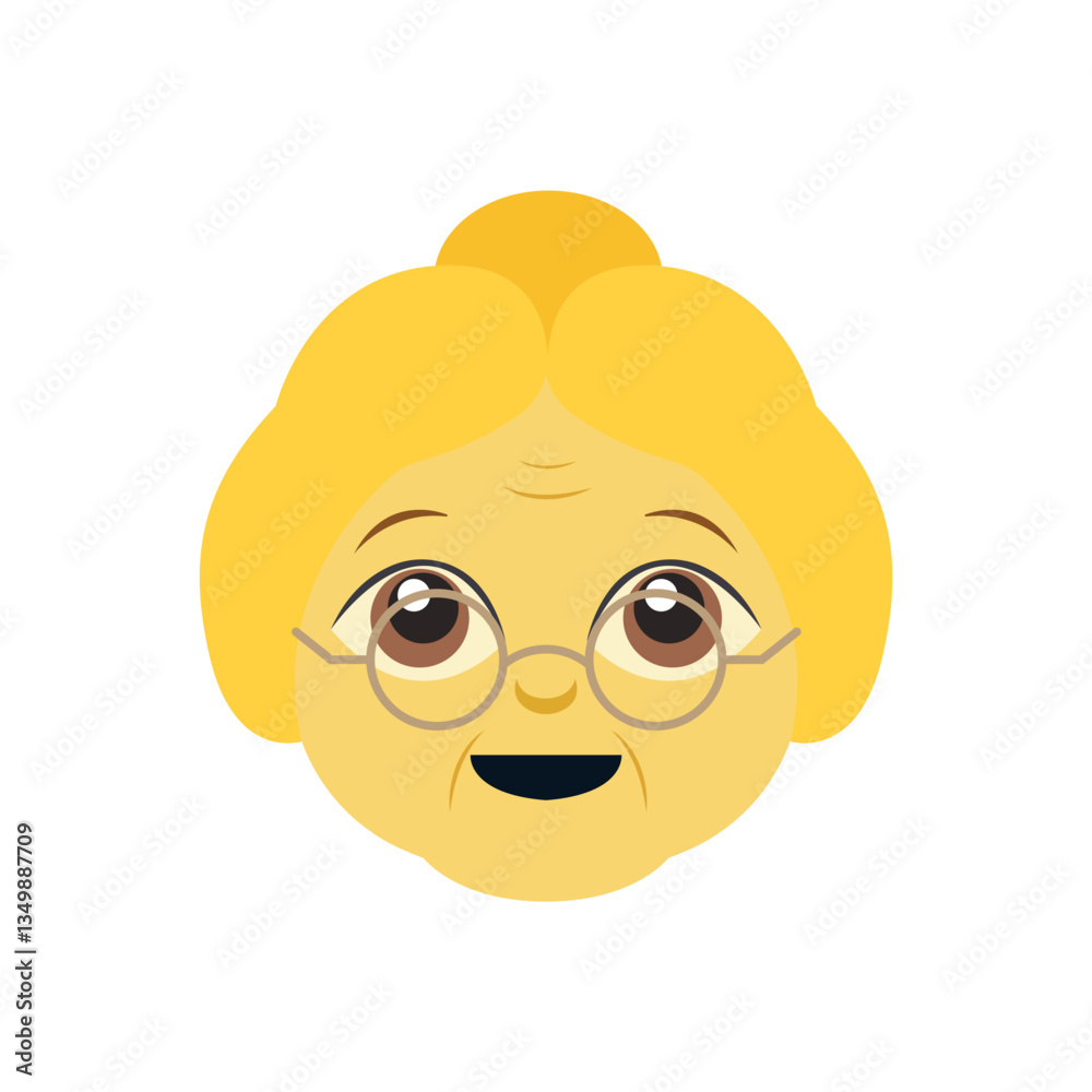 grandmother elderly woman emoji vector illustration grandmother elderly woman emoji vector illustration